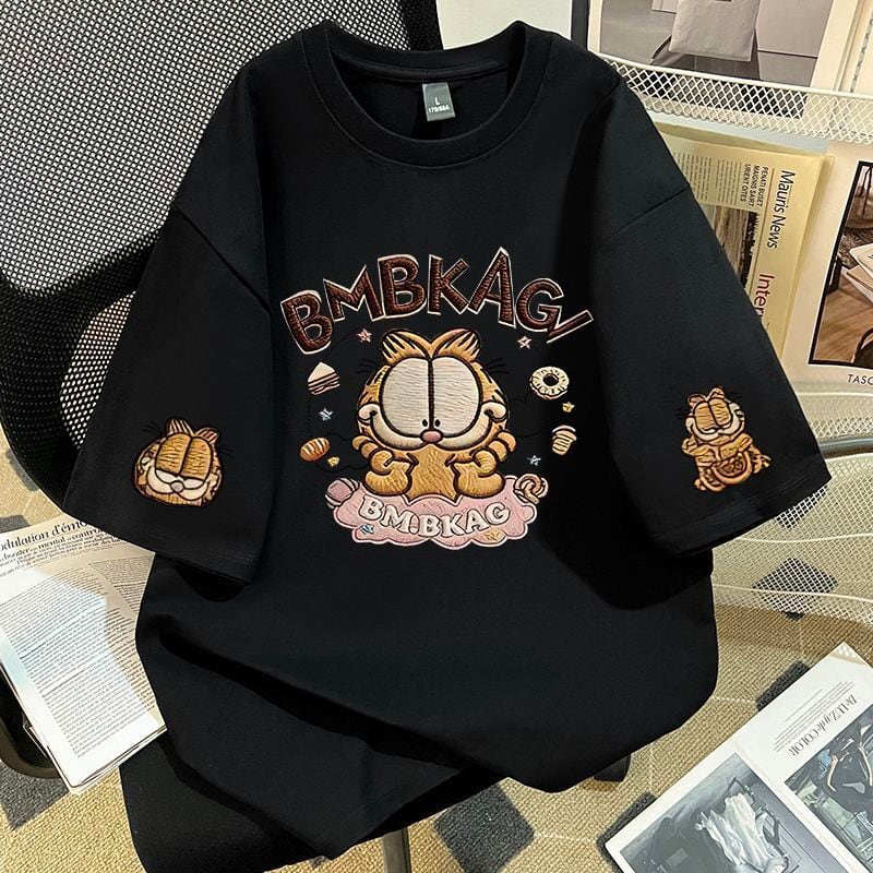 美人度アップ  4色展開 ユニセックス ロゴプリント Tシャツ<F-13049>