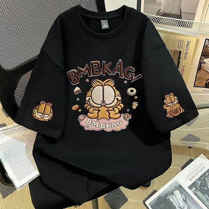 美人度アップ  4色展開 ユニセックス ロゴプリント Tシャツ<F-13049>