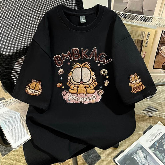 美人度アップ  4色展開 ユニセックス ロゴプリント Tシャツ<F-13049>