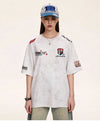 定番シンプル  今季マストバイ 全4色 ロゴプリント ダメージ加工Tシャツ  男女兼用F-13044