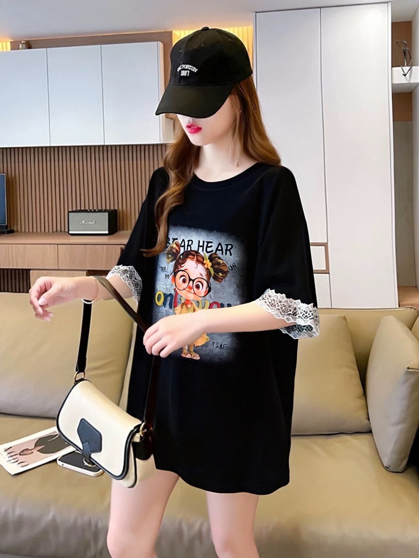 美人度アップ カジュアル 好感度UP 全4色 半袖 Tシャツ ＜F-11118＞