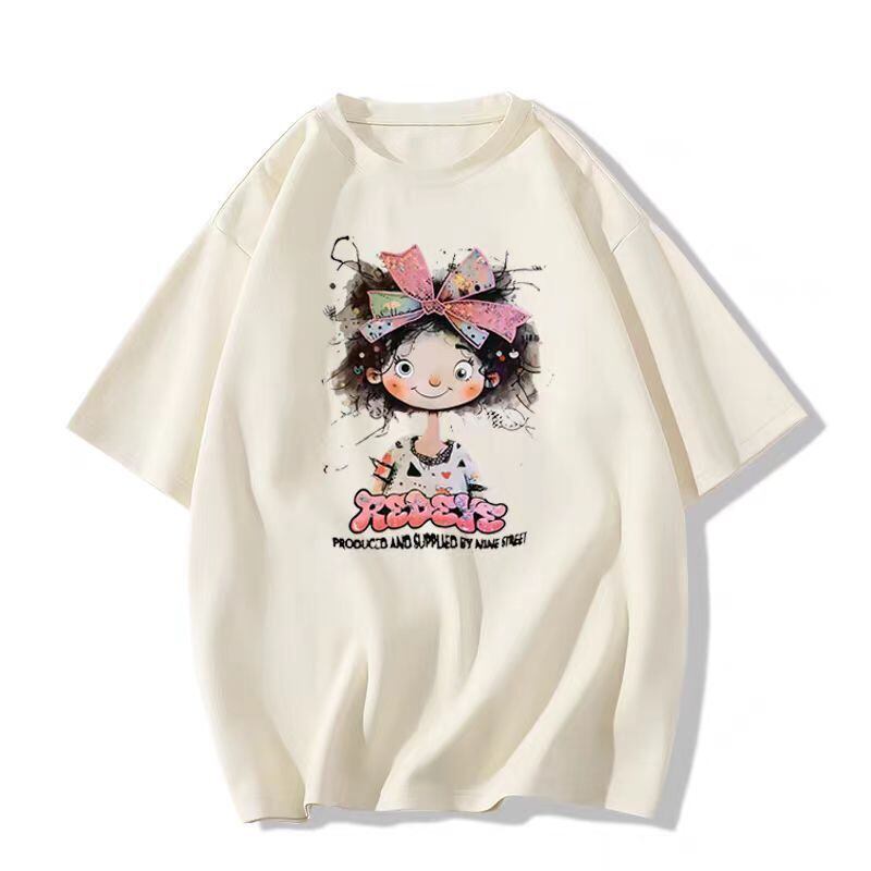 超人気 キュート カジュアル 全3色 半袖 Tシャツ <F-8670>