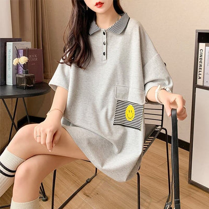 カジュアル 3色選択可 お洒落 ストライプ Tシャツ カットソー＜F-3068＞