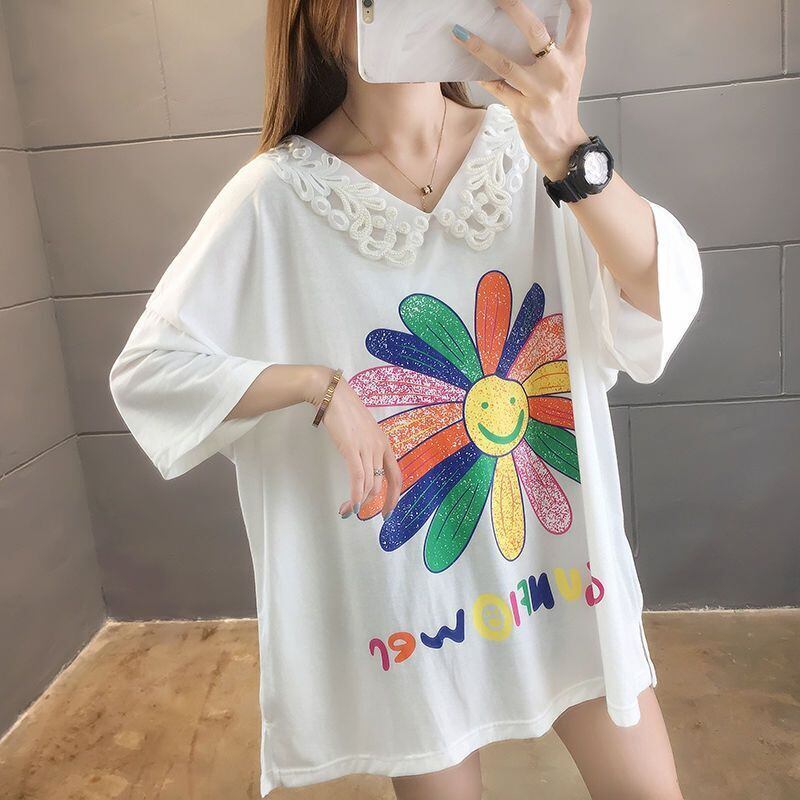 大人可愛い   ゆったり 三色半袖Tシャツ＜F-8129＞