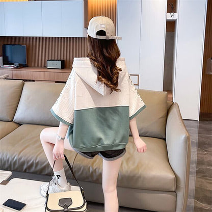 高級感 帽子付き 半袖 Tシャツ スウェット ＜F-8640＞