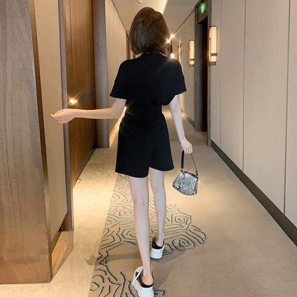オシャレ度満点 切り替え 一目惚れ Tシャツ＋ショートパンツ セットアップ＜F-3573＞