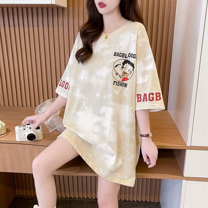 【半額！期間限定！！】超人気 プリント ロゴ ゆったり 3色 半袖Tシャツ＜F-8348＞