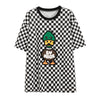 新商品 プリントTシャツ チェック柄 ゆったり半袖＜F-8694＞