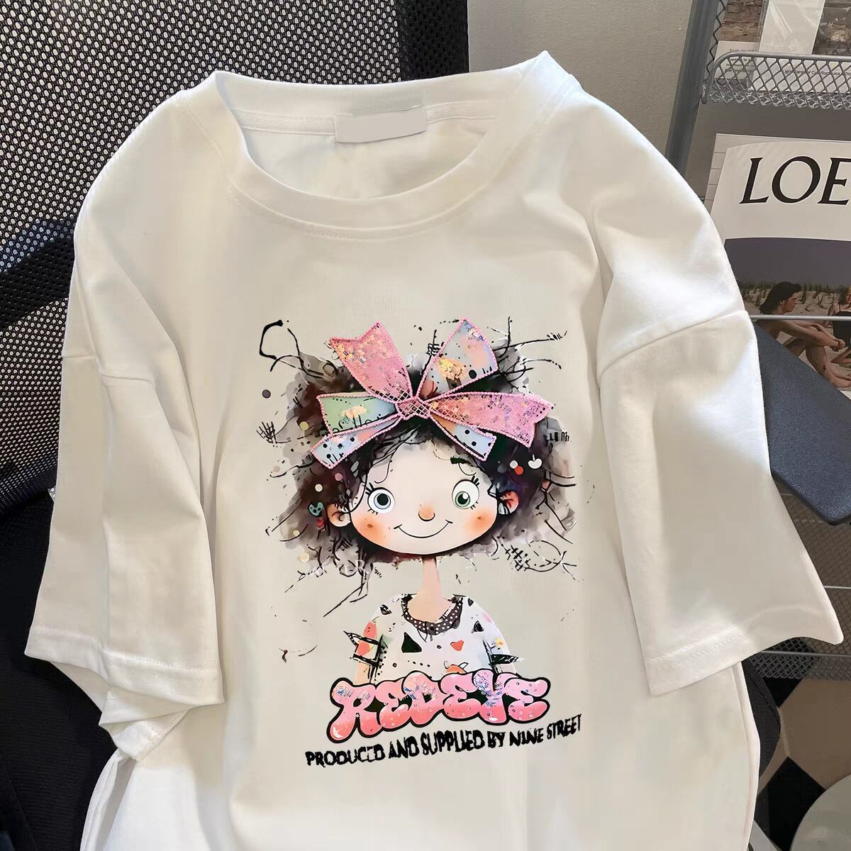 超人気 キュート カジュアル 全3色 半袖 Tシャツ <F-8670>