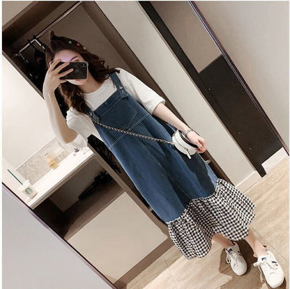 話題沸騰中 切り替え オシャレ度満点 半袖Ｔシャツ＋ワンピース セットアップ＜F-8322＞