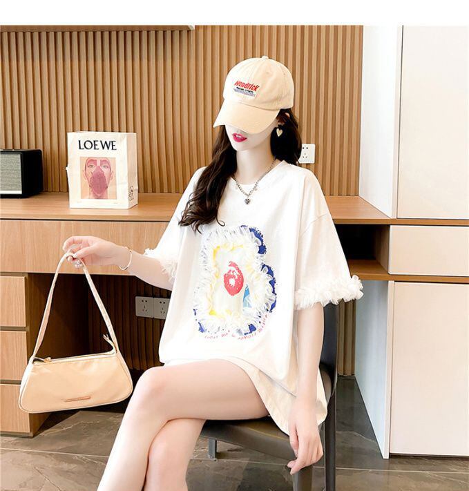 新作 好感度満載 個性的なデザイン ラウンドネック Tシャツ カットソー＜F-8405＞