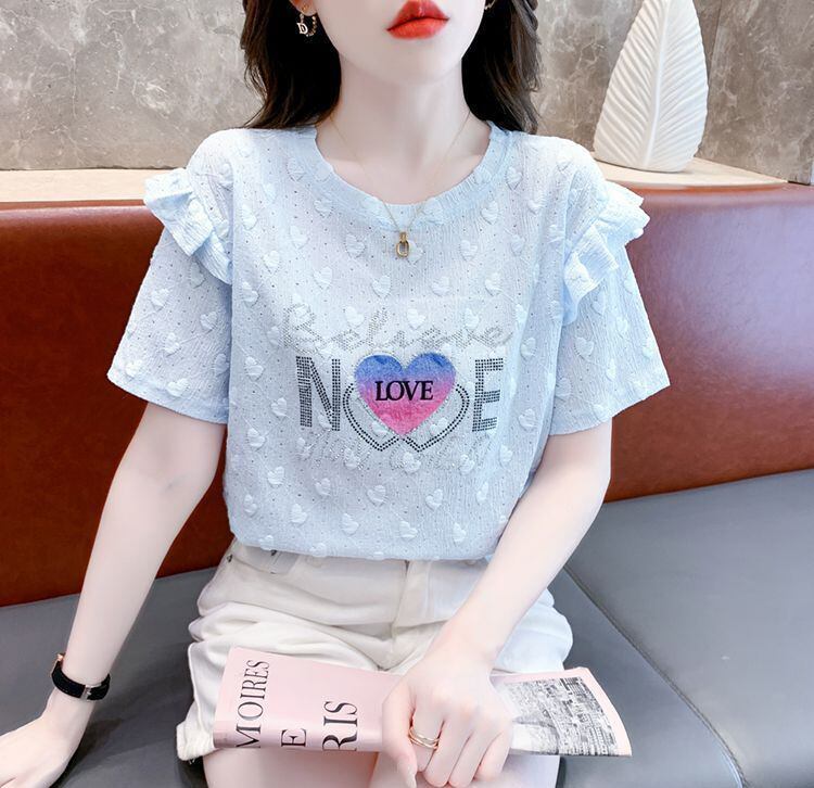 新商品 大人可愛い 話題沸騰中 ホットダイヤモンド 全3色 半袖TシャツF-8868