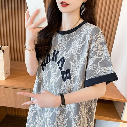 エレガント 早い者勝ち 絶対流行 カジュアル 2色選択 Tシャツ<F-11581>
