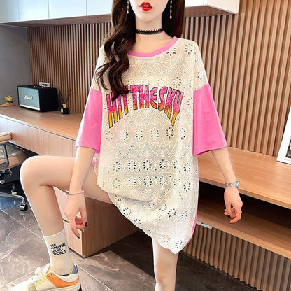 気質満点 ラウンドネック キュート 半袖Tシャツ ＜F-8647＞