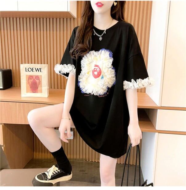 新作 好感度満載 個性的なデザイン ラウンドネック Tシャツ カットソー＜F-8405＞