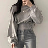 韓国風ファッション おしゃれ度高め 美人度アップ 全2色 トップスF-9446