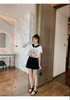 美人度アップ シフォン スウィート 半袖 Tシャツ ショートパンツ セットアップ ＜F-9234＞