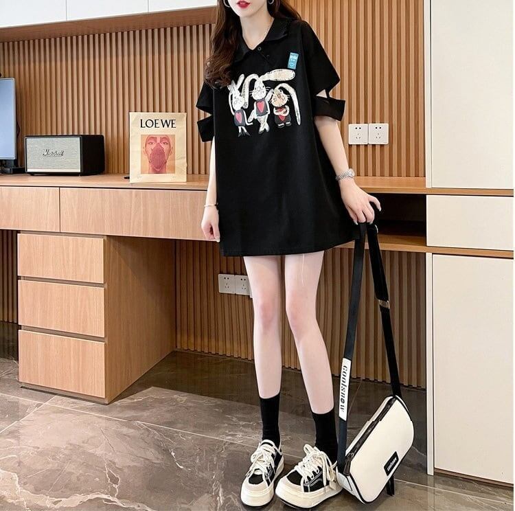 美人度アップ   可愛いウサギちゃん Tシャツ ゆったり半袖 ＜F-2956＞