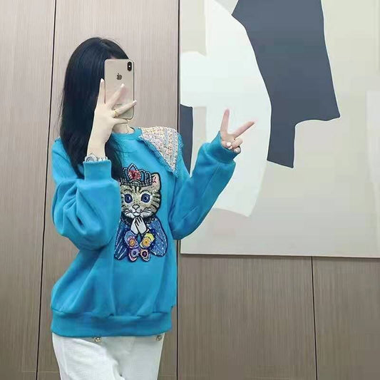 話題沸騰中 sweet系可愛い 高見えデザイン 快適トップス 2色選択 パーカーF-9987
