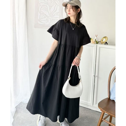 今季マストバイ 早い者勝ち 美人度アップ カジュアル 全3色 半袖 Tシャツ ワンピース ＜F-11984＞