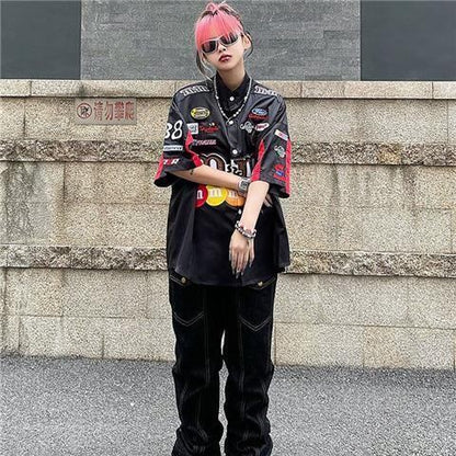 【半額！期間限定！！】定番シンプル  主役級  美人度アップ   売れ筋  全2色 男女兼用 ロゴプリント 半袖シャツ F-13033