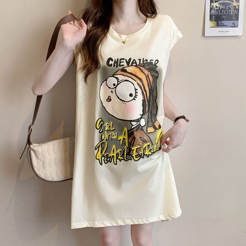 真夏も快適 着心地良い ファッション感満々 プリント全4色 ノースリーブ Tシャツ カットソー＜F-9161＞