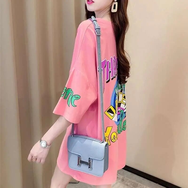 新商品 プリント ファッション ゆったり 全4色 半袖 Tシャツ＜F-11443＞