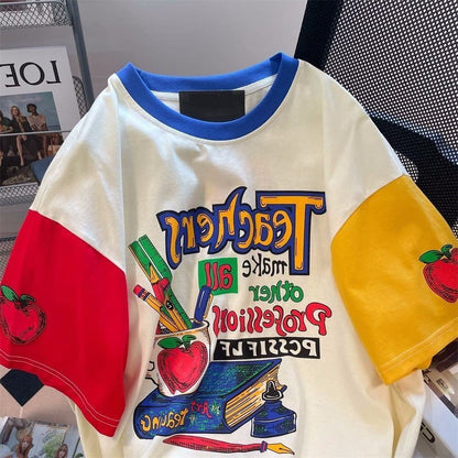 【半額！期間限定！！】カジュアル ルーズ キュート Tシャツ<F-6611>