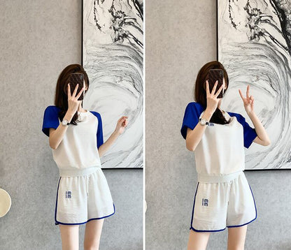 好感度UP カジュアル 絶対欲しい 全2色 半袖 Tシャツ ショートパンツ セットアップ ＜F-8938＞