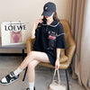 美人度アップ   ワッフル ロング Tシャツ ゆったり半袖 ＜F-2930＞