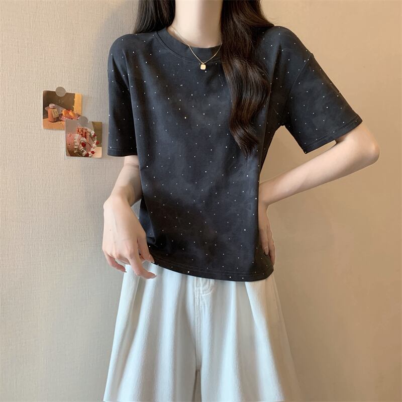 着回し力抜群 ホットダイヤモンド 定番シンプル 全2色 半袖Tシャツ カットソー ＜F-8591＞