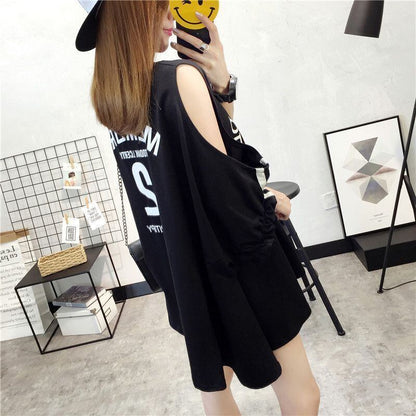 絶対欲しい ゆったり デザイン性抜群 ダブルプリント 2色半袖Tシャツ＜F-9087＞