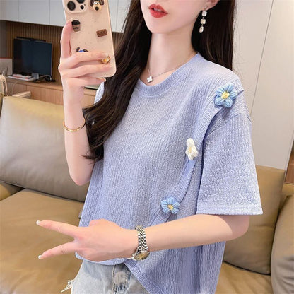 超人気 シンプル 好感度UP スウィート 3色選択 半袖Tシャツ＜F-8579＞