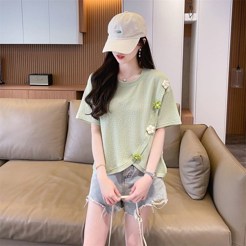 超人気 シンプル 好感度UP スウィート 3色選択 半袖Tシャツ＜F-8579＞