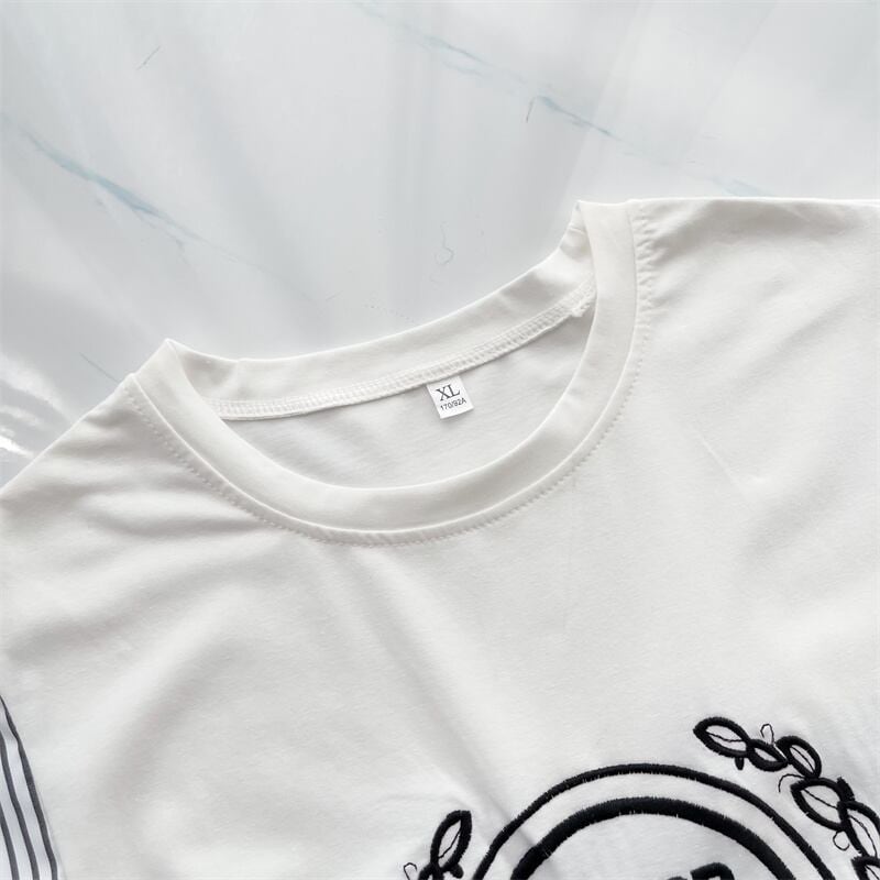 期間限定 ストライプ柄 新作 切り替え プリント 全3色 半袖Tシャツ カットソー ＜F-8685＞