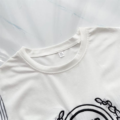 期間限定 ストライプ柄 新作 切り替え プリント 全3色 半袖Tシャツ カットソー ＜F-8685＞
