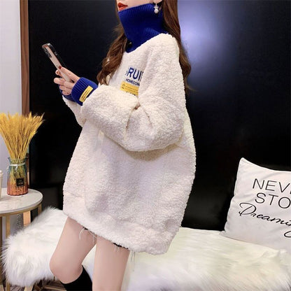 もこもこハイネックボアトレーナー全3色厚手スウェット<F-4394>