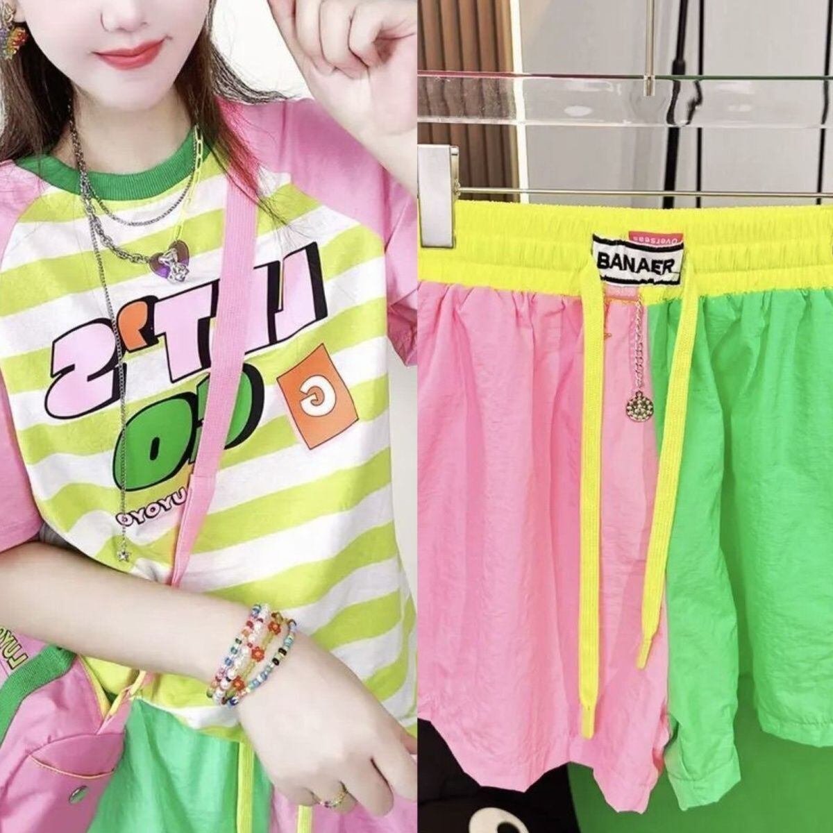 大人可愛い カジュアル 夏に嬉しい機能付き 半袖Ｔシャツⅹパンツセット全4色<F-11388>