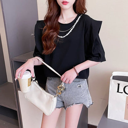 売り切れ必至 簡潔 個性派 ファッション 全3色 半袖Tシャツ<F-8514>
