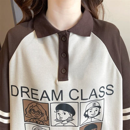 早い者勝ち   POLOネック ロング ラグランTシャツ ゆったりワンピース＜F-4027＞