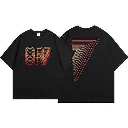 早い者勝ち アバンギャルド 大活躍 プリント 2色 半袖TシャツF-8835