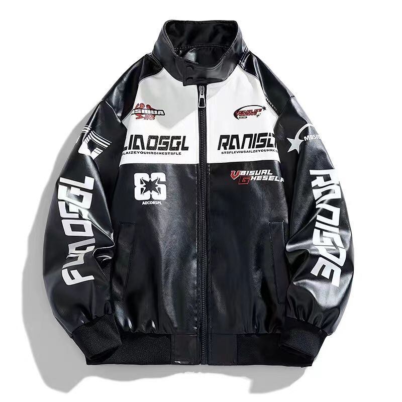 カジュアル 2色選択 切り替え 厚みパッド入り レザー男女兼用 ジャケット F-10494