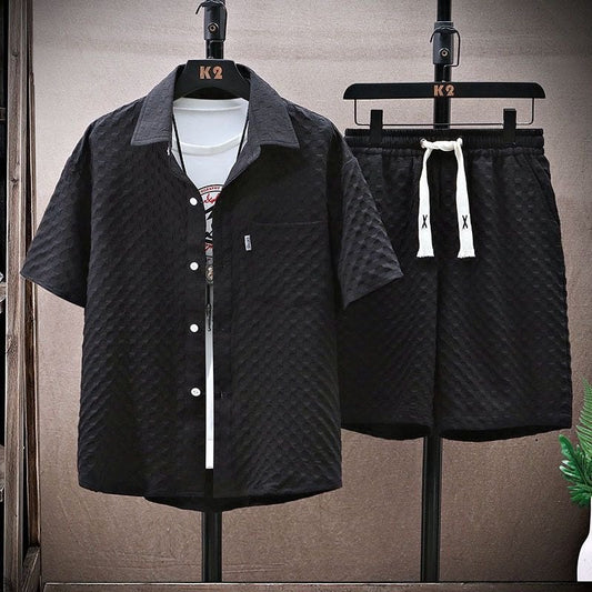 男女兼用 肌触りよい シャツ & ショーツ セットアップ F-13350