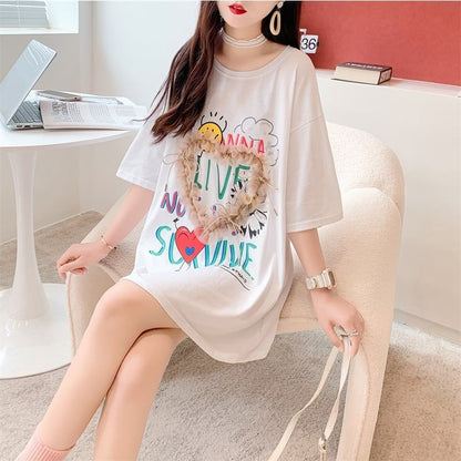 デザイン感   チャーミング Tシャツ カットソー＜F-3529＞