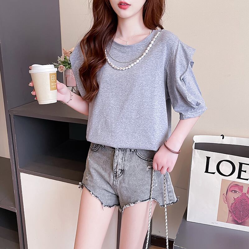 売り切れ必至 簡潔 個性派 ファッション 全3色 半袖Tシャツ<F-8514>
