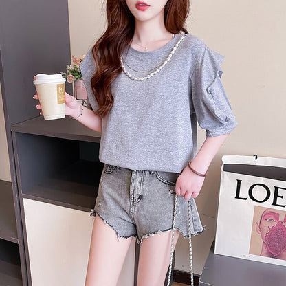 売り切れ必至 簡潔 個性派 ファッション 全3色 半袖Tシャツ<F-8514>