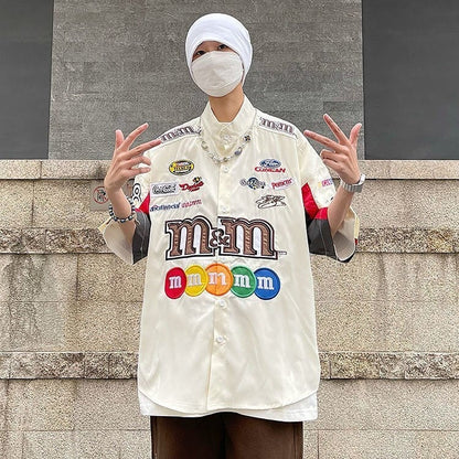 【半額！期間限定！！】定番シンプル  主役級  美人度アップ   売れ筋  全2色 男女兼用 ロゴプリント 半袖シャツ F-13033