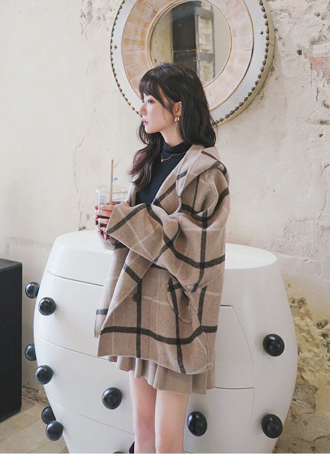 存在感抜群 エレガント トレンドアイテム チェック柄 気質アップ 切り替え トップスF-9691