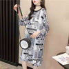 オシャレ度満点 プリント 一目惚れ 切り替え ワンピース Tシャツ カットソー＜F-3122＞