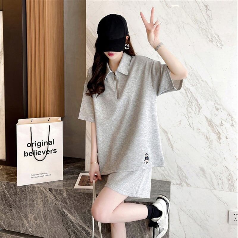 ファッション 切り替え ゆったり感アップ Tシャツ＋ショートパンツ セットアップ＜F-3616＞